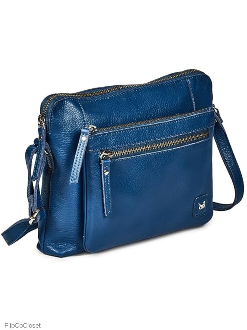 Small Genuine Pebbled Leather Crossbody Bag Adjustable Strap